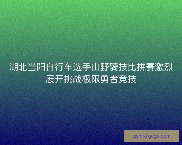 湖北当阳自行车选手山野骑技比拼赛激烈展开挑战极限勇者竞技